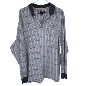 Vintage 90s Chaps Ralph Lauren Mens Plaid Long Sleeve Polo‎ Shirt Large Cotton